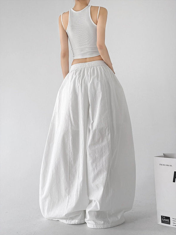 Gathered-Waist Rounded Wide-Leg Pants - CT66133 - COPPING THREADS - CT ORIGINALS
