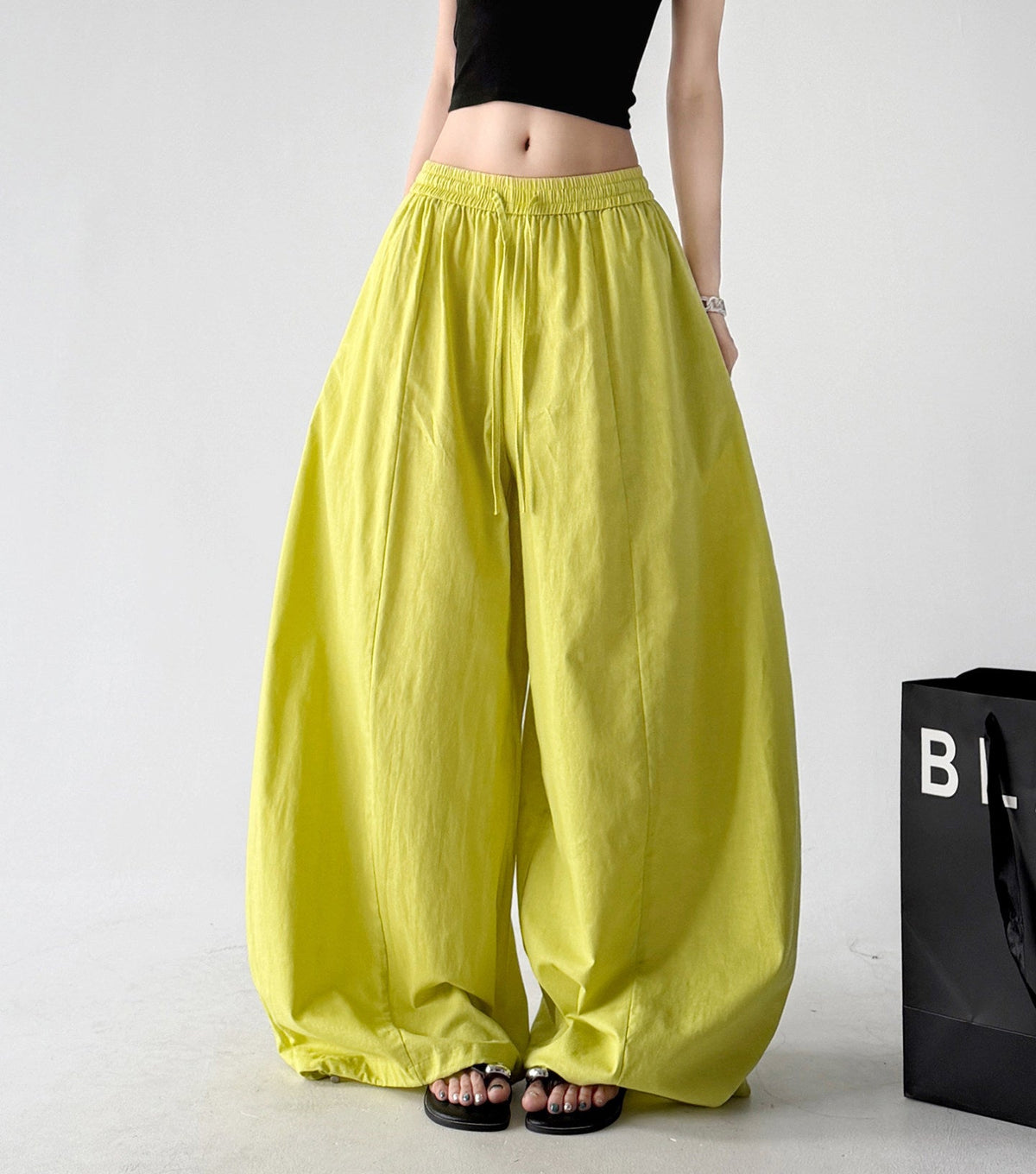 Gathered-Waist Rounded Wide-Leg Pants - CT66133 - COPPING THREADS - CT ORIGINALS