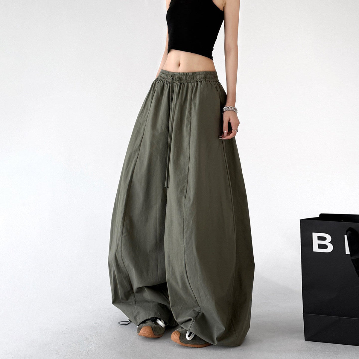 Gathered-Waist Rounded Wide-Leg Pants - CT66133 - COPPING THREADS - CT ORIGINALS