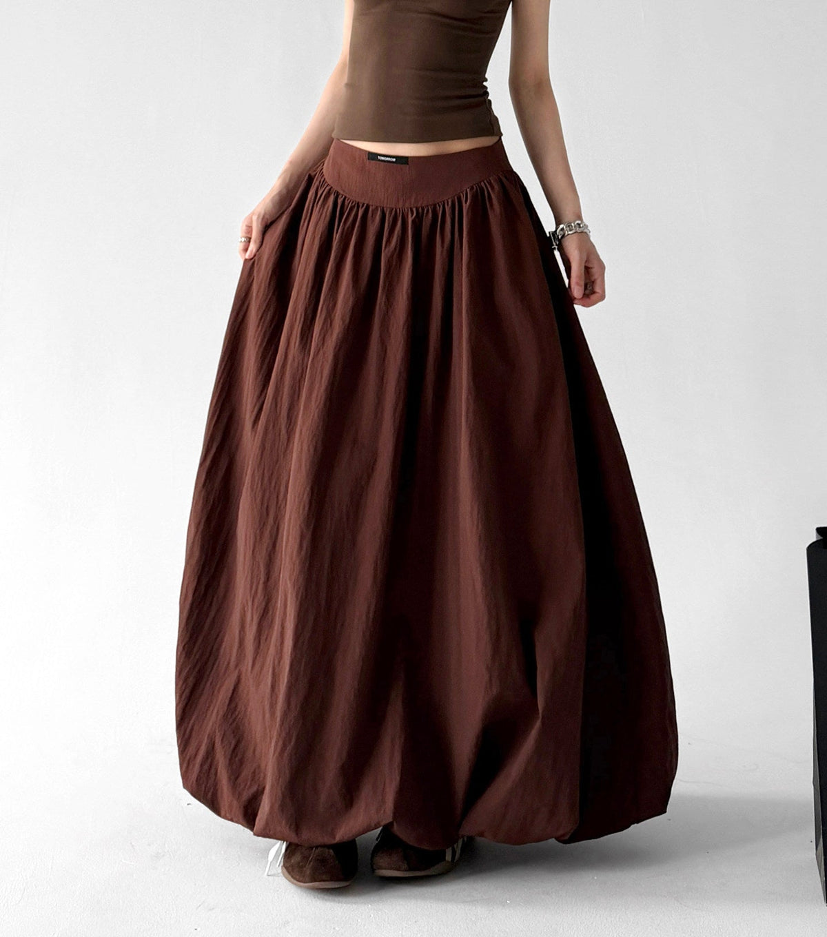 Gathered-Waist Sweeping Maxi Skirt - CT6254 - COPPING THREADS - CT ORIGINALS 메인 이미지