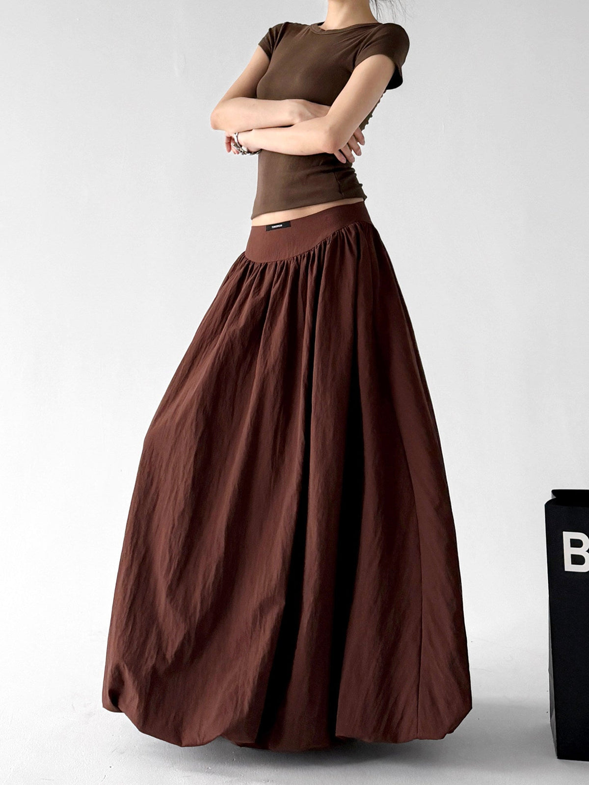 Gathered-Waist Sweeping Maxi Skirt - CT6254 - COPPING THREADS - CT ORIGINALS