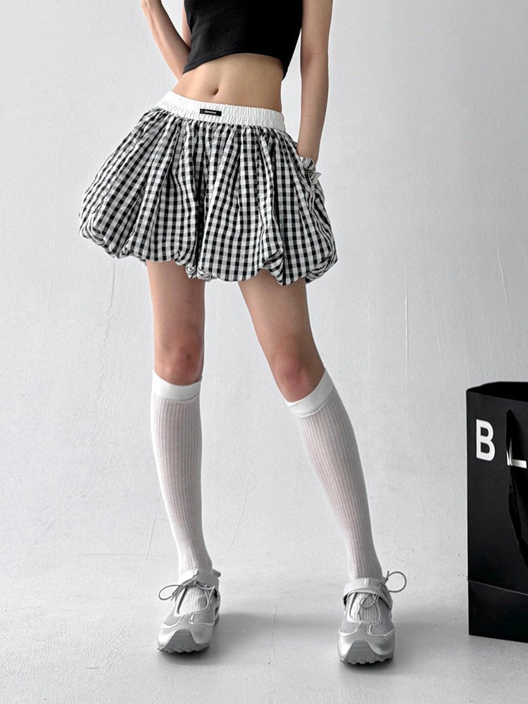 Gingham Bubble-Hem Skort - CT8020 - COPPING THREADS - CT ORIGINALS