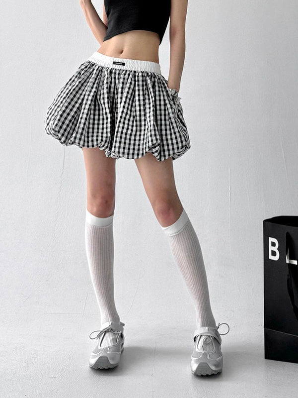 Gingham Bubble-Hem Skort - CT8020 - COPPING THREADS - CT ORIGINALS