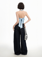 Gingham Lace Halter Crop Top - COPPING THREADS - CT Select