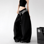 Gingham Layered Wide - Leg Parachute Pants - CT583 - COPPING THREADS - CT Select