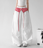 Gingham Layered Wide - Leg Parachute Pants - CT583 - COPPING THREADS - CT Select