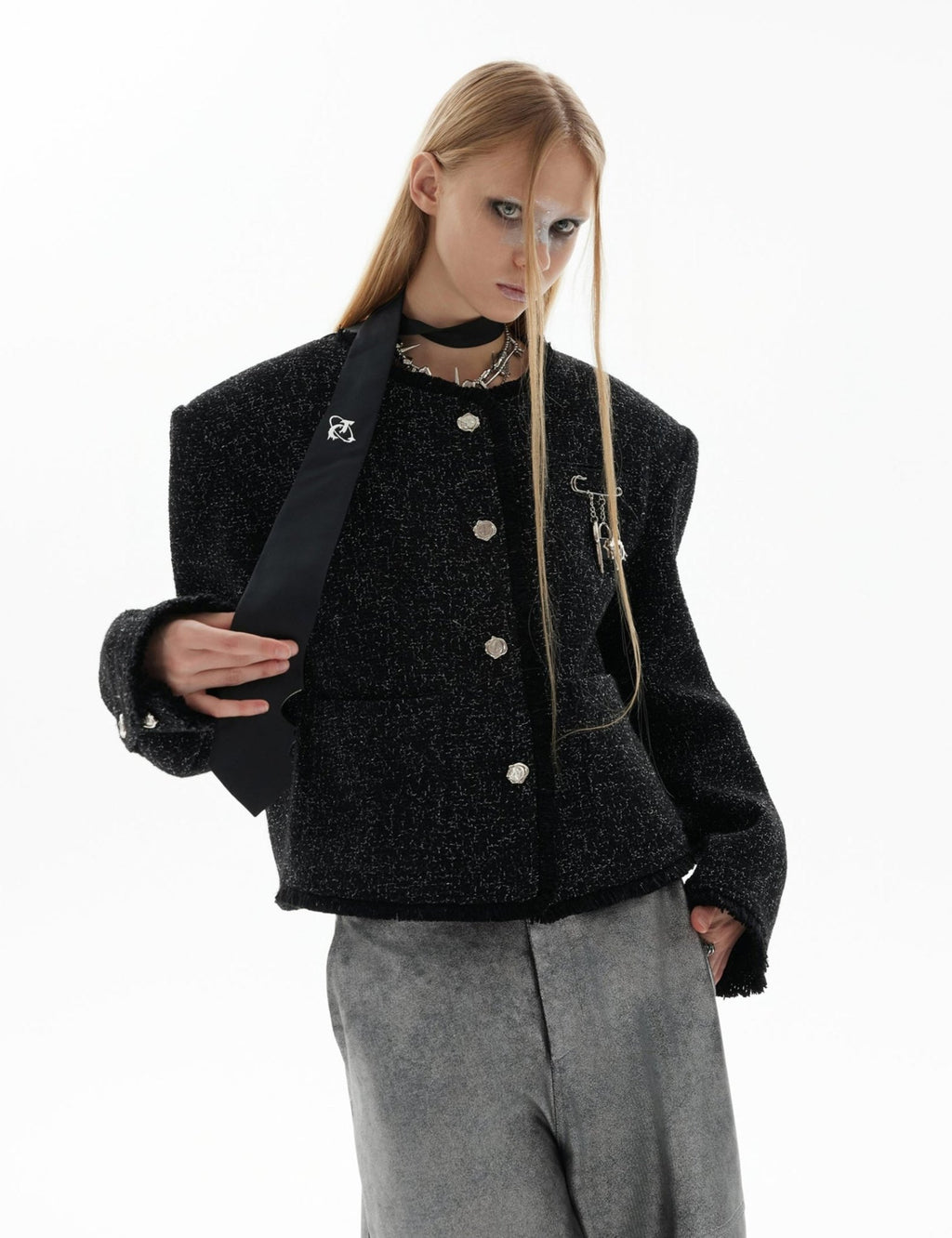 Glossy Textured Luxury Tweed Jacket - COPPING THREADS - ArguE CulturE