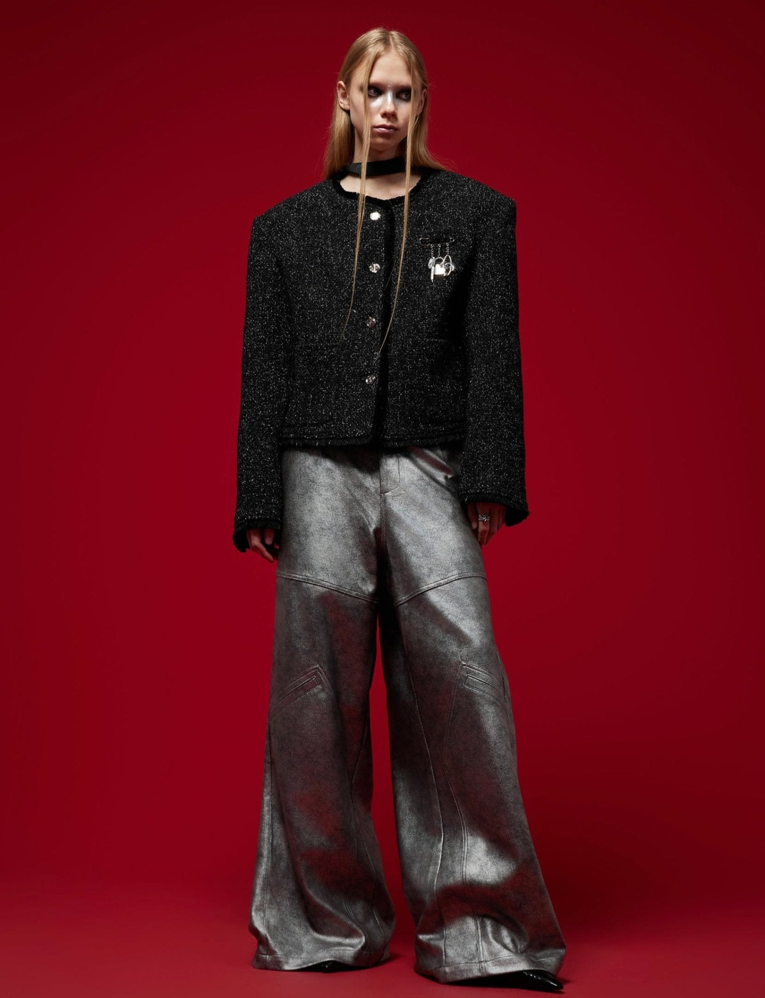 Glossy Textured Luxury Tweed Jacket - COPPING THREADS - ArguE CulturE