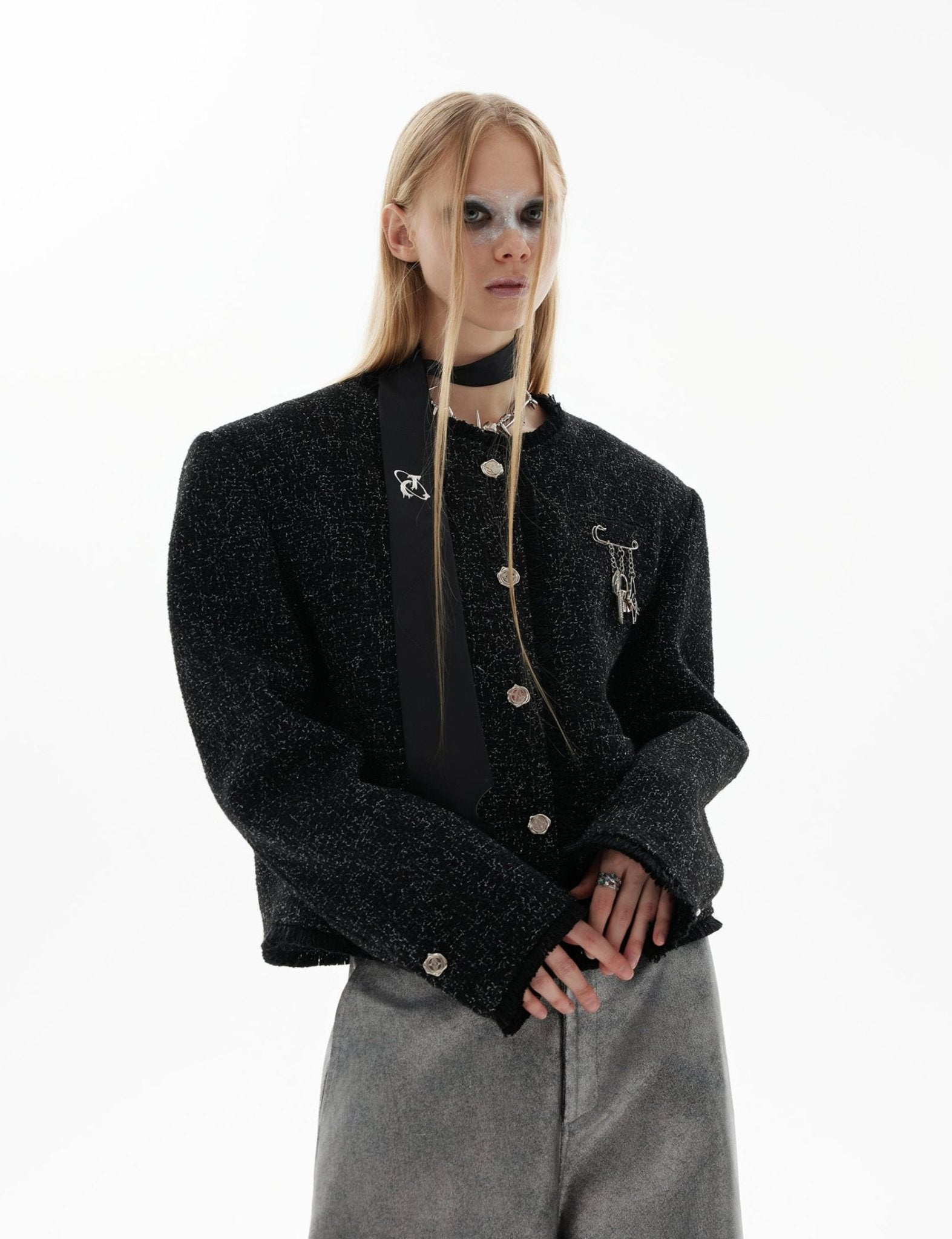 Glossy Textured Luxury Tweed Jacket - COPPING THREADS - ArguE CulturE