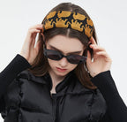 Golden Elephant Print Wide Headband - COPPING THREADS - COPPING THREADS