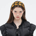 Golden Elephant Print Wide Headband - COPPING THREADS - COPPING THREADS