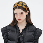 Golden Elephant Print Wide Headband - COPPING THREADS - COPPING THREADS