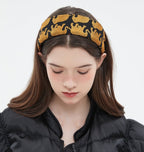 Golden Elephant Print Wide Headband - COPPING THREADS - COPPING THREADS