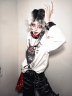 Gothic Cat Graphic Long Sleeve Tee - COPPING THREADS - DETW