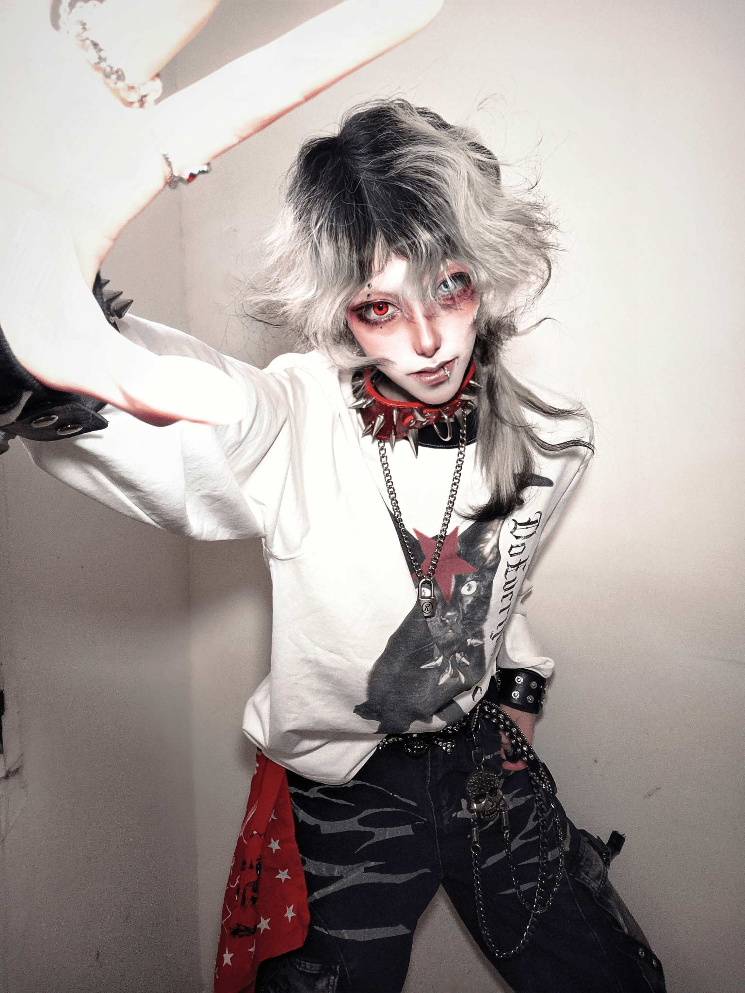 Gothic Cat Graphic Long Sleeve Tee - COPPING THREADS - DETW