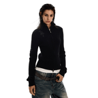 Gothic Cross Double - Zip Fitted Turtleneck Cardigan - COPPING THREADS - 0123Start