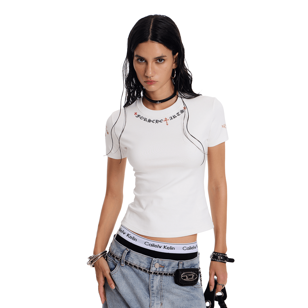 Gothic Cross Fitted Tee - COPPING THREADS - 0123Start