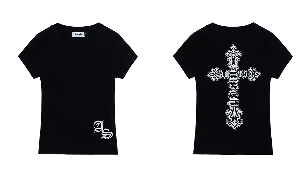 Gothic Cross Graphic Slim Fit Tee - COPPING THREADS - 0123Start