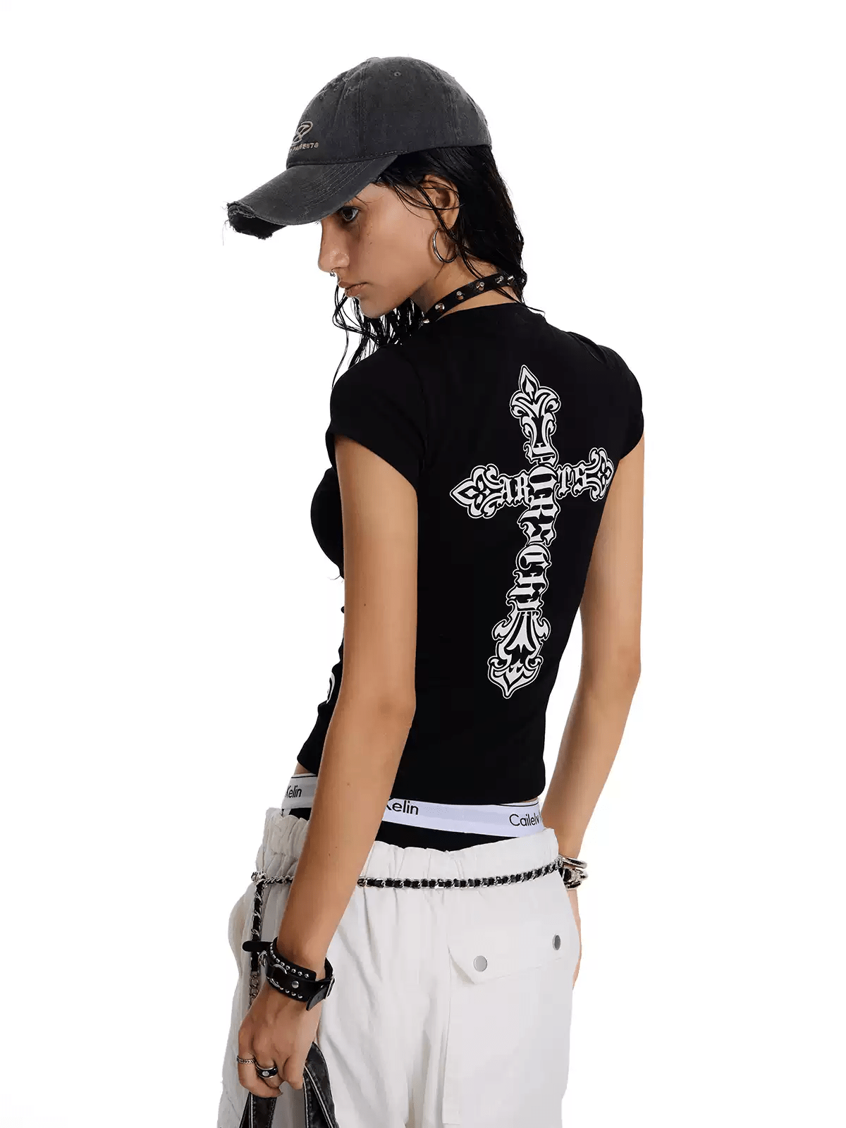 Gothic Cross Graphic Slim Fit Tee - COPPING THREADS - 0123Start