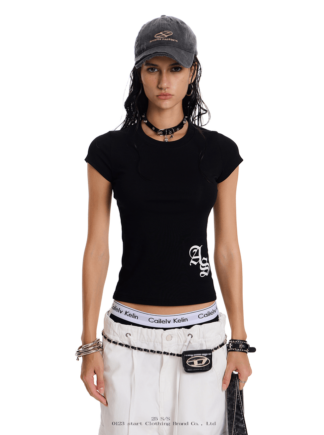 Gothic Cross Graphic Slim Fit Tee Main Image