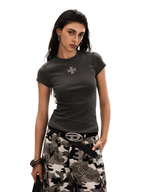 Gothic Cross Logo Fitted Tee - COPPING THREADS - 0123Start