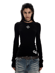 Gothic Cross Slim Fit Long Sleeve Tee - COPPING THREADS - 0123Start