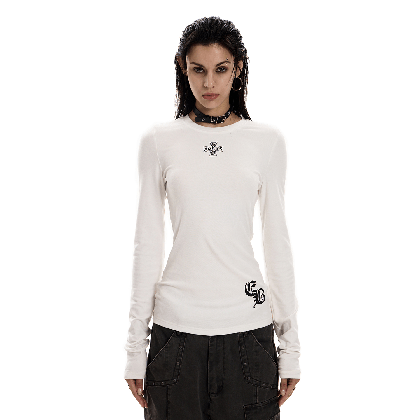 Gothic Cross Slim Fit Long Sleeve Tee Secondary image