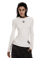 Gothic Cross Slim Fit Long Sleeve Tee - COPPING THREADS - 0123Start