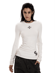 Gothic Cross Slim Fit Long Sleeve Tee - COPPING THREADS - 0123Start