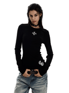 Gothic Cross Slim Fit Long Sleeve Tee - COPPING THREADS - 0123Start
