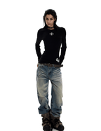 Gothic Cross Slim Fit Long Sleeve Tee - COPPING THREADS - 0123Start