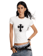 Gothic Cross Slim Fit Tee - COPPING THREADS - 0123Start
