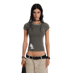 Gothic Letter Print Fitted Tee - COPPING THREADS - 0123Start