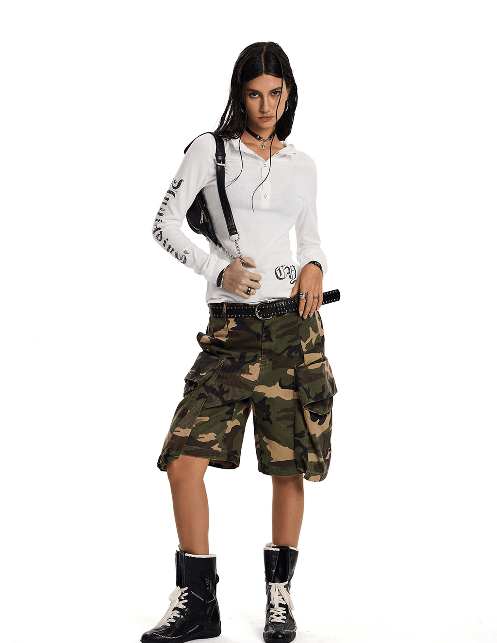 Gothic Slim Fit Hooded Long Sleeve Tee - COPPING THREADS - 0123Start