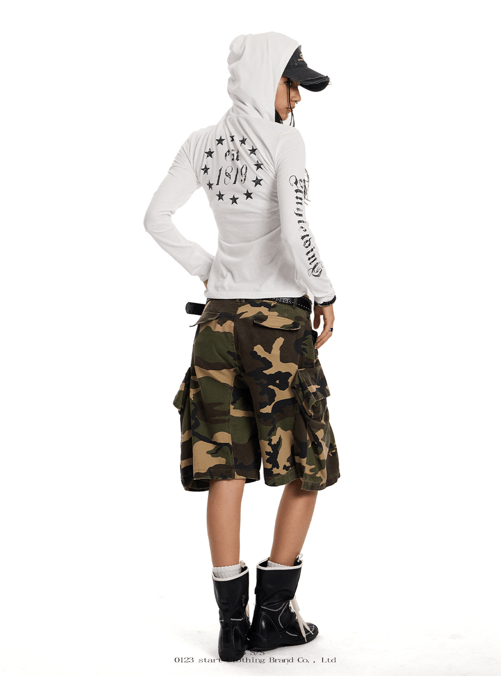 Gothic Slim Fit Hooded Long Sleeve Tee - COPPING THREADS - 0123Start