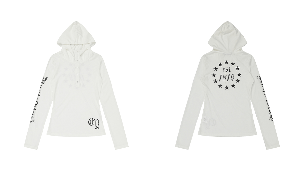 Gothic Slim Fit Hooded Long Sleeve Tee - COPPING THREADS - 0123Start