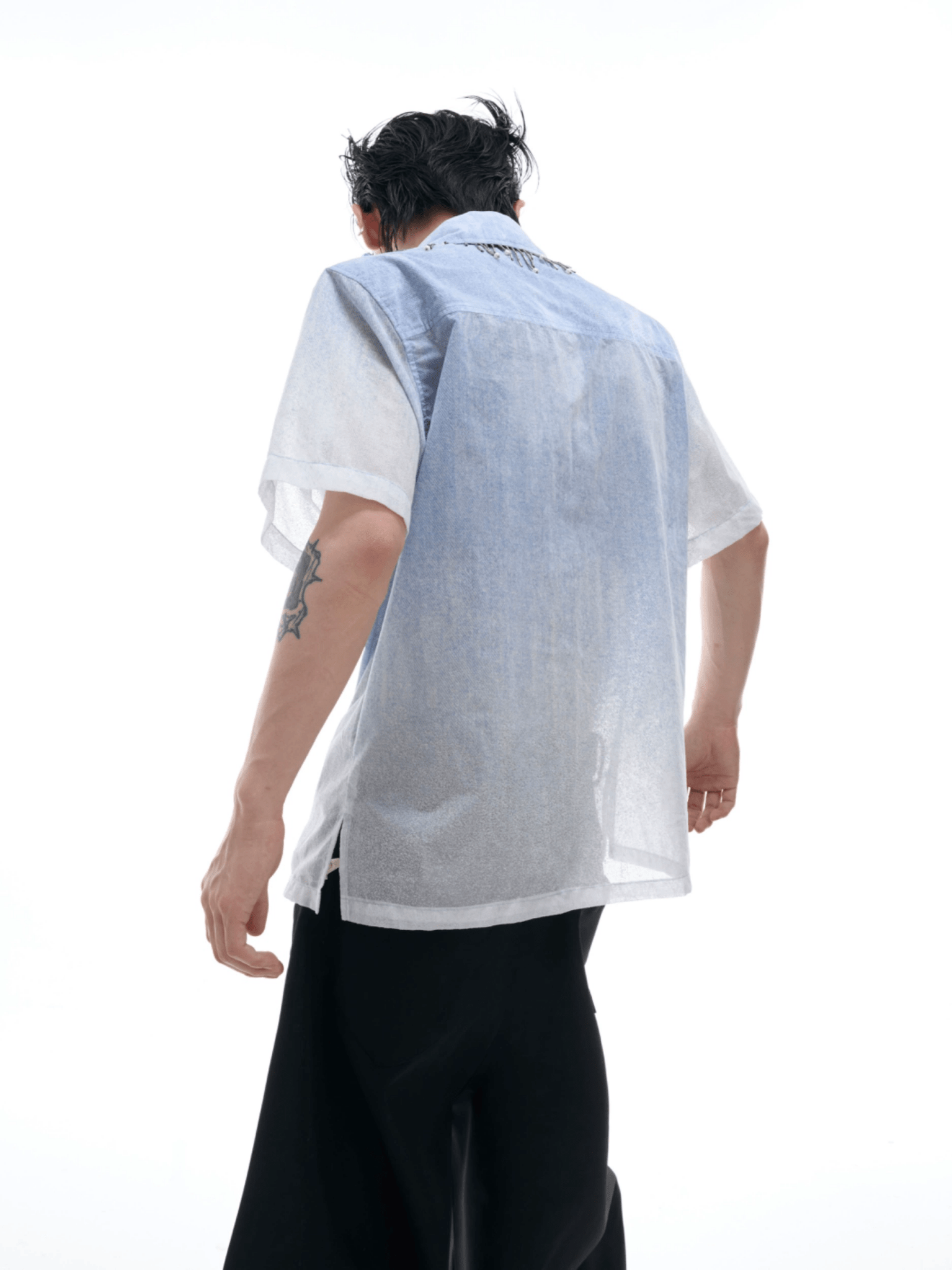 Gradient Pearl Fringe Collar Shirt - COPPING THREADS - ArguE CulturE