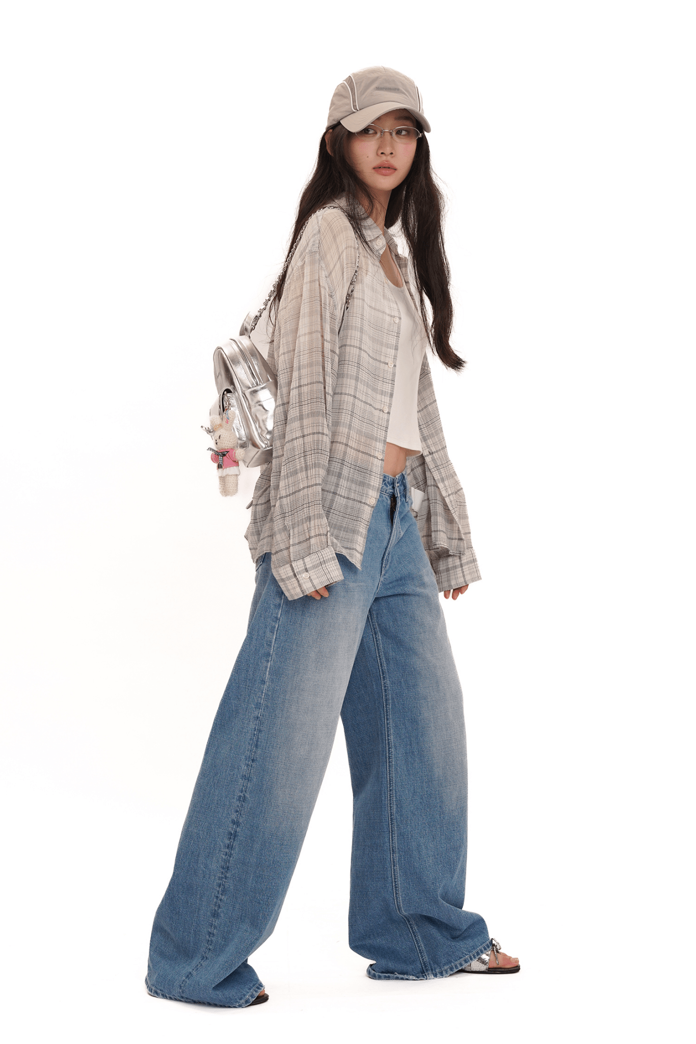 Gradient Plaid Rhinestone Shirt - COPPING THREADS - MOROMORO