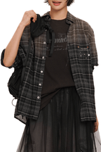Gradient Plaid Rhinestone Shirt - COPPING THREADS - MOROMORO