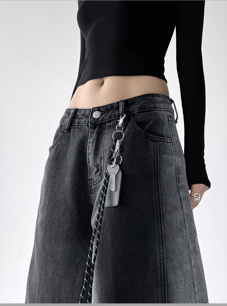 Gradient Wash Curved‑Panel Wide‑Leg Jeans - COPPING THREADS - CT Select