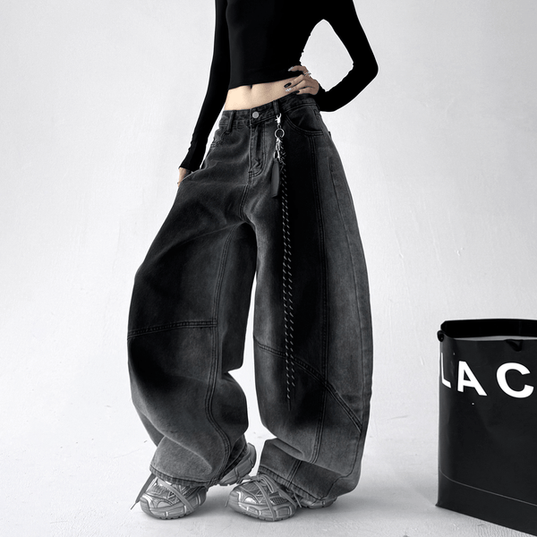 Gradient Wash Curved‑Panel Wide‑Leg Jeans - COPPING THREADS - CT Select