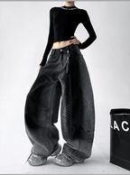 Gradient Wash Curved‑Panel Wide‑Leg Jeans - COPPING THREADS - CT Select