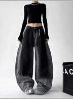 Gradient Wash Curved‑Panel Wide‑Leg Jeans - COPPING THREADS - CT Select