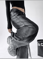 Gradient Wash Curved‑Panel Wide‑Leg Jeans - COPPING THREADS - CT Select