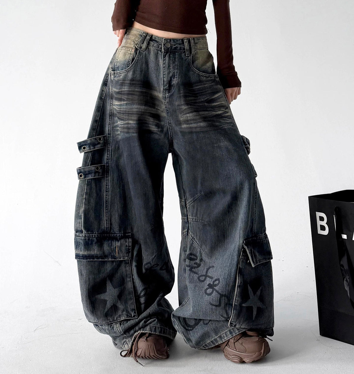 Graffiti Cargo Baggy Jeans - COPPING THREADS - CT ORIGINALS