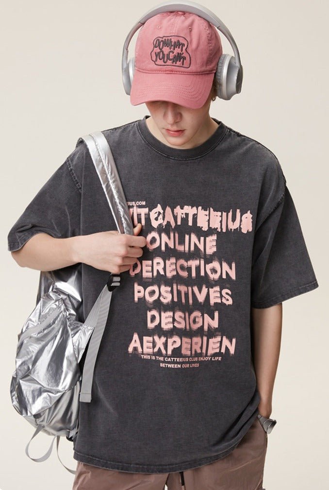 Graffiti Letter Print Tee - COPPING THREADS - CATTEE