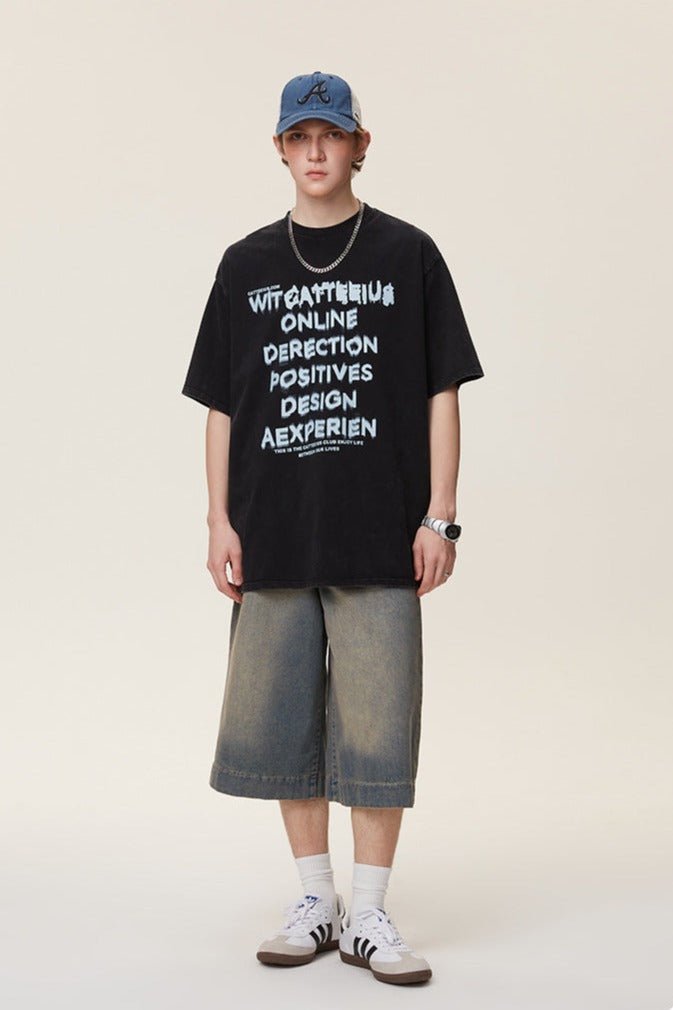 Graffiti Letter Print Tee - COPPING THREADS - CATTEE