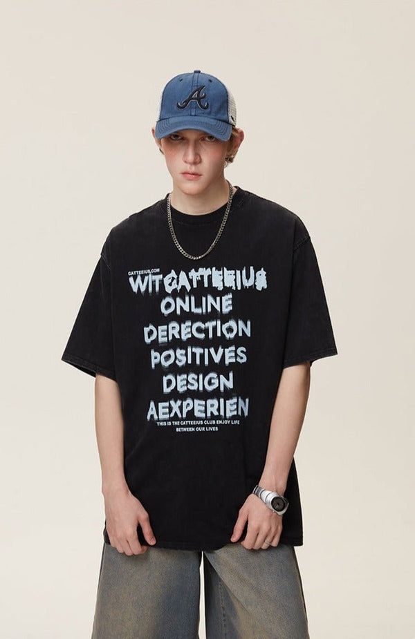 Graffiti Letter Print Tee - COPPING THREADS - CATTEE