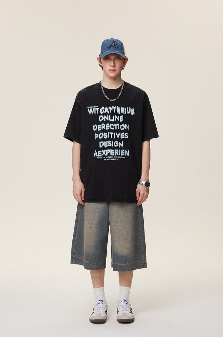 Graffiti Letter Print Tee - COPPING THREADS - CATTEE