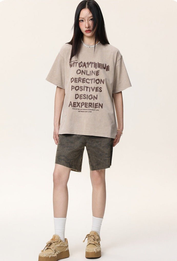 T-Shirt mit Graffiti-Buchstaben-Print Zweitbild